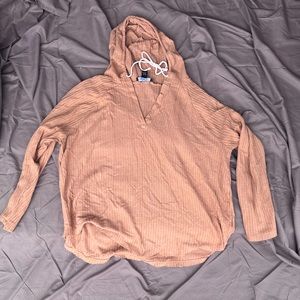 Forever 21 Beige Pink Drawstring Sweater